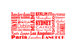 Вінілова інтер'єрна наклейка декор на стіну та шпалери «Міста світу» 140х70 з оракалу