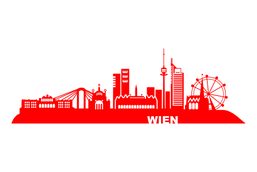 Вінілова інтер'єрна наклейка декор на стіну та шпалери «Силует Відня» 112х36 з оракалу