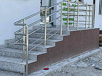 Перила и ограждения для лестниц. Перила с тройным (двойным) поручнем. Детские перила для лестниц, для школ и садика.  г. Сумы Детский Сад , ул. Интернационалистов 5