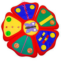 Детский дидактический коврик Цветочек кожзаменитель, 90х90х3 см (Тia-sport ТМ)