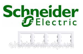 Рамка-4 для розеток горизонтальна Shneider-Electric Asfora білий EPH5800321