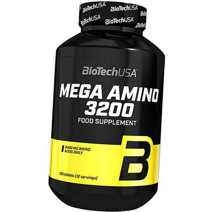 Комплекс амінокислот BioTech Mega Amino 3200 100 таб, фото 1
