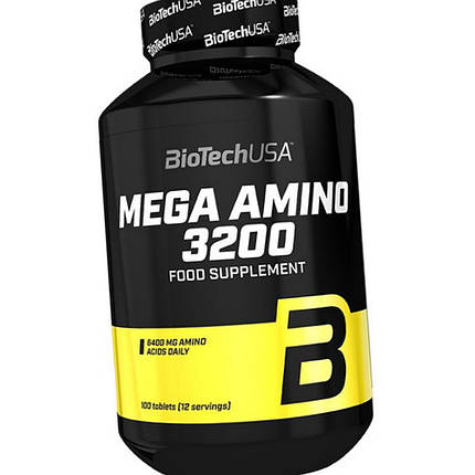 Комплекс амінокислот BioTech Mega Amino 3200 100 таб, фото 4
