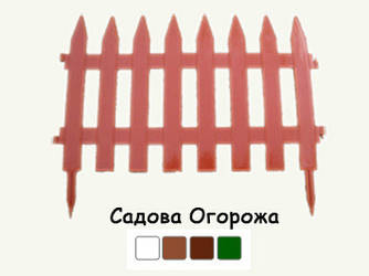 Забір для квітника Штакетник (білий,зелений,терикот)