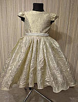 Пышное золотистое платье " Золото" для утренника 5-7 лет платье золушки Блесточки, бусинки,новогодней игрушки