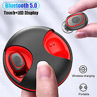 Беспроводные сенсорные Bluetooth наушники TWS-02. Индикатор заряда - LED Display.