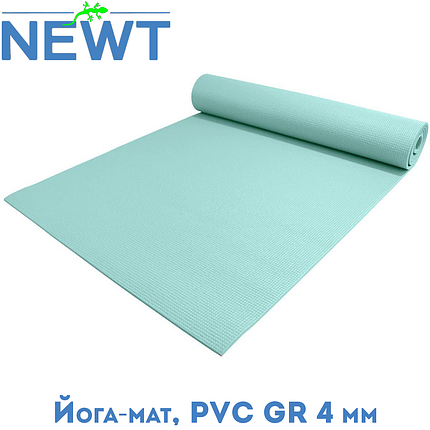 Йога-мат, килимок для йоги з чохлом Newt PVC GR 4 мм, біло-блакитний, фото 1