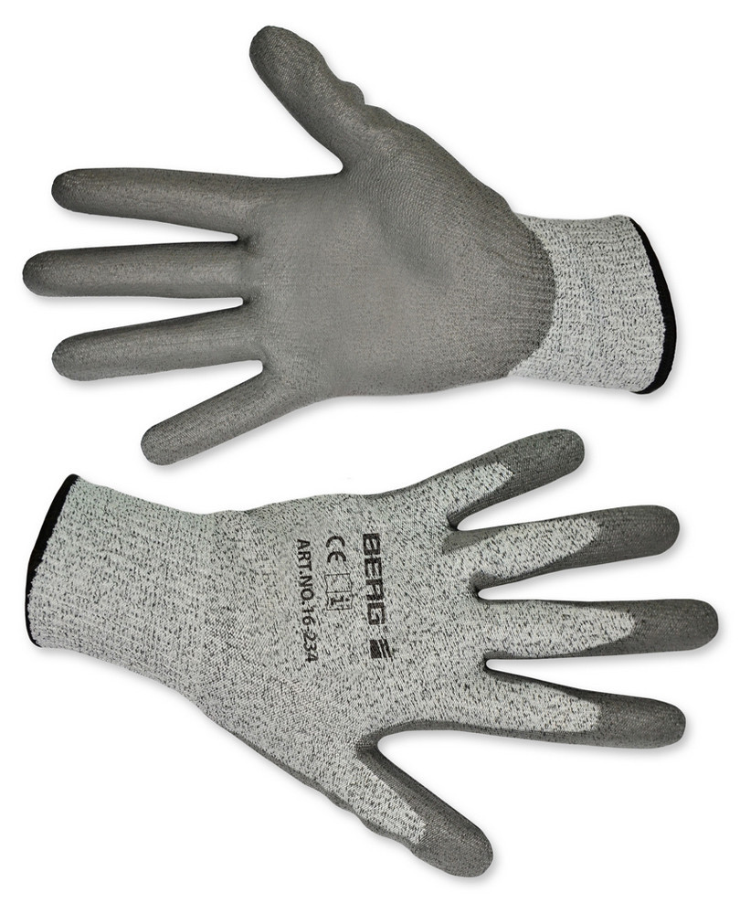 Перчатки рабочие Berg с защитой от порезов матовый полимер L - XL (16-234) - фото 1 - id-p366044496