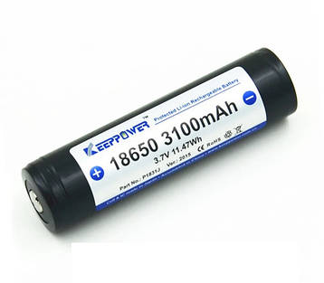 Акумулятор Li-ion Keeppower Panasonic 18650 3100mAh з захистом, фото 2