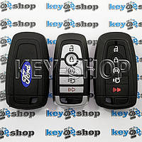 Чехол для смарт ключа Ford (Форд) (черный, силиконовый) 4 + 1 кнопки