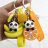 Брелок на рюкзак, ключі Панда з бананом і квіточкою, фото 6