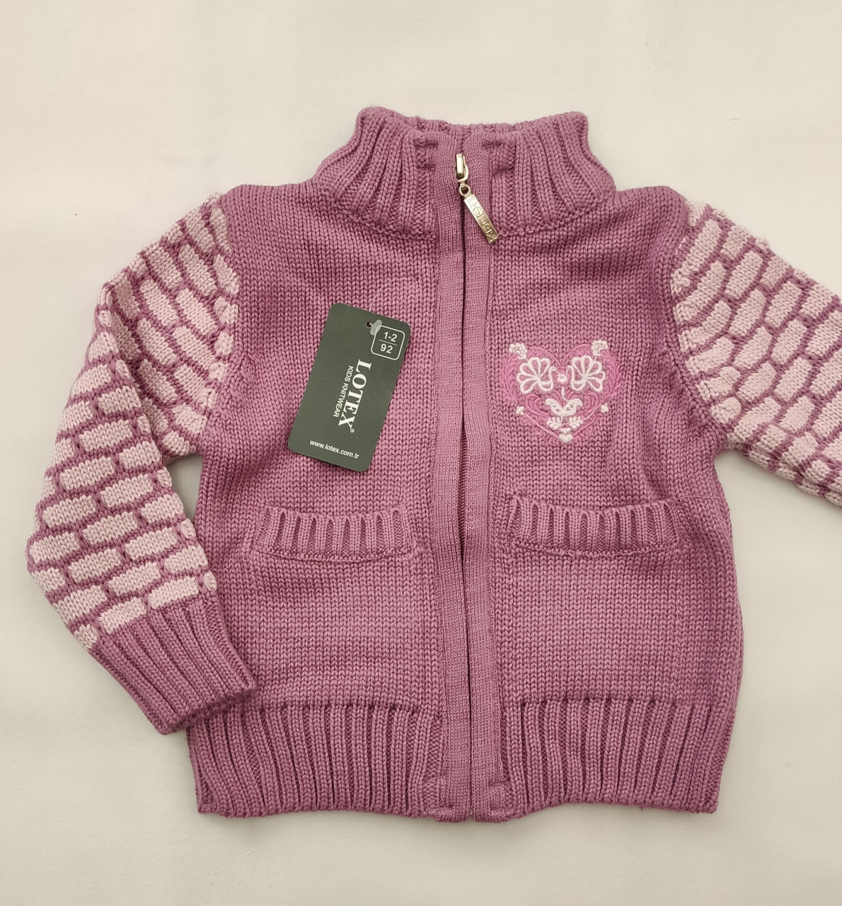 Кофта в'язана на дівчаток 86,92 зросту Сердечко, фото 1