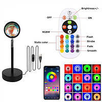 Лампа з проєкцією заходу "SUNSET" 16 кольорів з пультом ДК + керування телефоном + 9 мелодій 3DTOYSLAMP