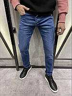 Стильные мужские джинсы зауженные синие