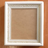 Кіот дерев'яний прямий білий з багетом, лик 15х18 см, фото 2