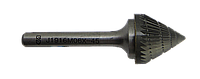 Борфреза, шарошка по металлу конус 60 градуссов тип J 19x16x61x6