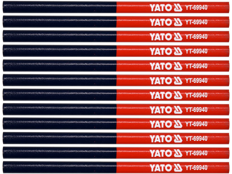 Олівці будівельні двоколірні Yato YT-69940