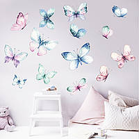 Декоративные наклейки Бабочки интерьерные наклейки красками рисунок ПВХ 1000х1200мм матовая