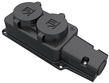 Розетка подвійна каучук ВК 1-1402-3612 16А IP-54 з кришками Туреччина