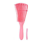 Гребінець з регулюванням щетини для хвилястого і кучерявого волосся Flexi Detangling Brush Рожевий