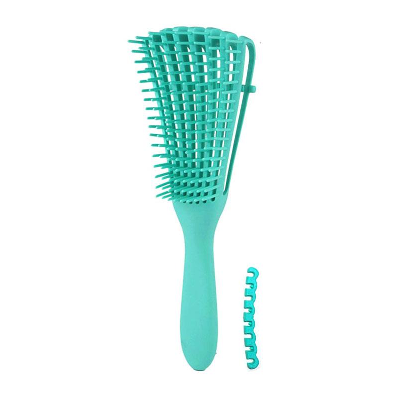 Гребінець з регулюванням щетини для хвилястого і кучерявого волосся Flexi Detangling Brush зелений