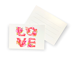 010 МІНІ-ЛИСТІВКА Love - квіти (10*7 см)