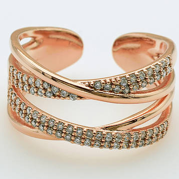 XUPING Кільце Позолота РВ з білими цирконами, Висота 1.1см, Розмір 16.5