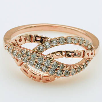 XUPING Кільце Позолота РВ з білими цирконами, Висота 1.1см, Розмір 16.5