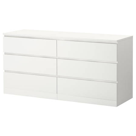 МАЛЬМ Комод, 6 ящиків, білий, 60403584, ІКЕА, ІКЕА, MALM, фото 2