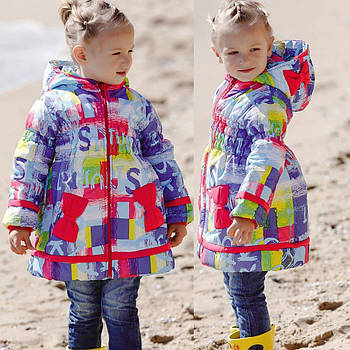 Пальто демісезонне для дівчинки з плащової тканини вік від півроку до 6 років Різні кольори