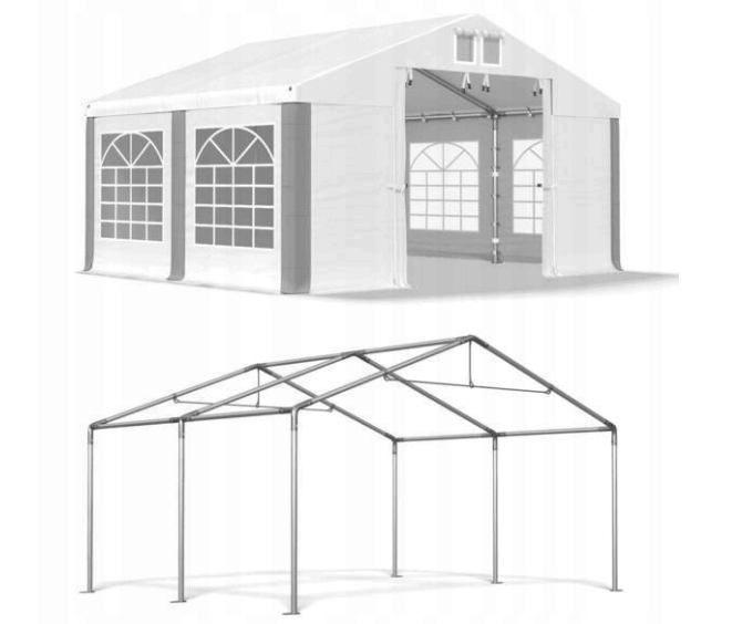 Садова альтанка Dascompany 3х8 м, тент ПЭ 560 г/м², арктика