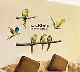 Інтер'єрна наклейка на стіну Green Life Папуги XL6047, фото 3