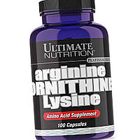 Незамінні амінокислоти Аргінін Орнитин Лізин Ultimate Arginine Ornithine Lysine 100 кап