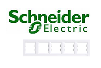 Рамка-5 для розеток горизонтальна Shneider-Electric Asfora білий EPH5800321