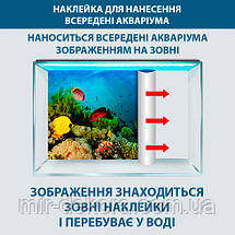 Яскрава наклейка в акваріум з морським світом 40х65 см, фото 3