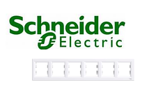 Рамка-6 для розеток горизонтальна Shneider-Electric Asfora білий EPH5800621
