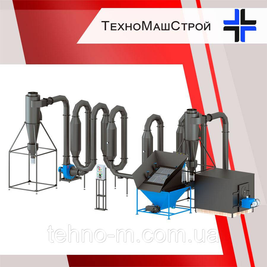 Сушарка аеродинамічна для тирси СА-800 з пелетної пальником.