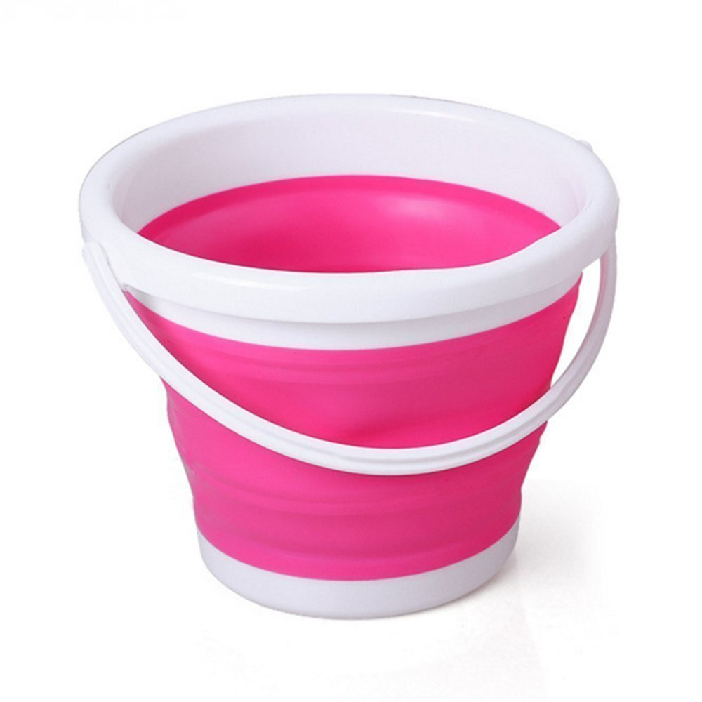 Складане відро Silicon Bucket 5 л Рожеве
