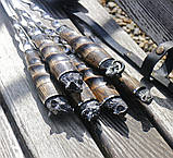 Подарунковий набір шампурів 6шт бронза в шкіряному чохлі, фото 9