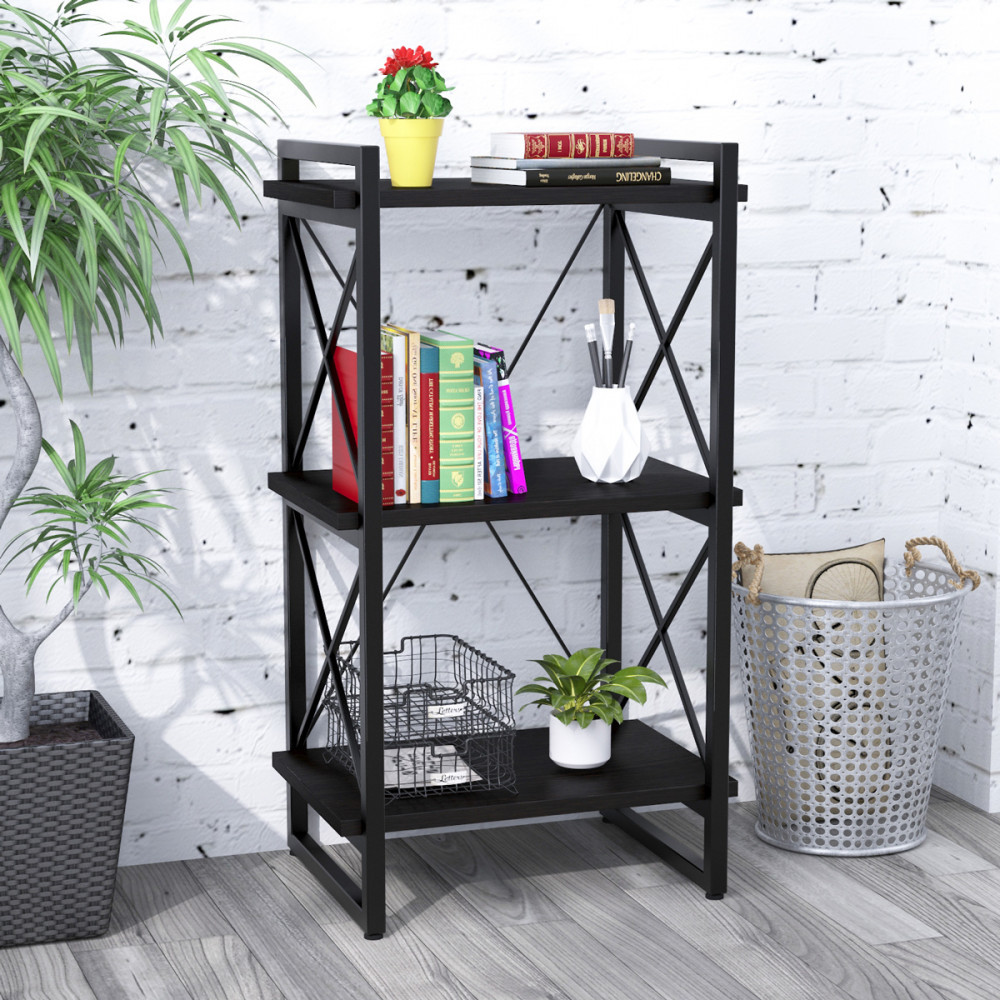 Стелаж Скіф 3-550 LD Венге Луїзіана для будинку і офісу. Книжкова етарка для будинку у стилі лофт, фото 1