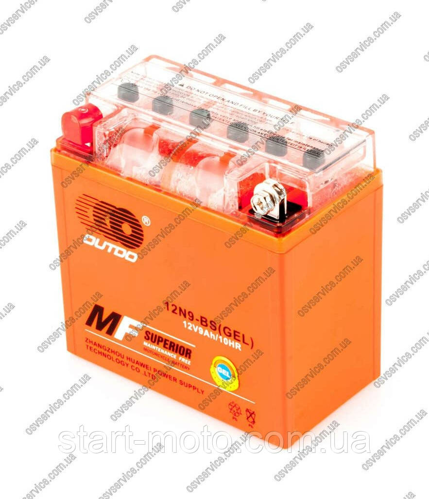 12V 9Ah Акумулятор гелевий mod:12N9-BS (L135*W75*139) OUTDO 2025 хороші, фото 1