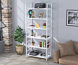 Стелаж офісний LD L-190 Венге Луїзіана чорний. Книжкова етажерка для будинку в стилі лофт, фото 5