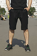 Мужские шорты льняные с карманами на лето черные