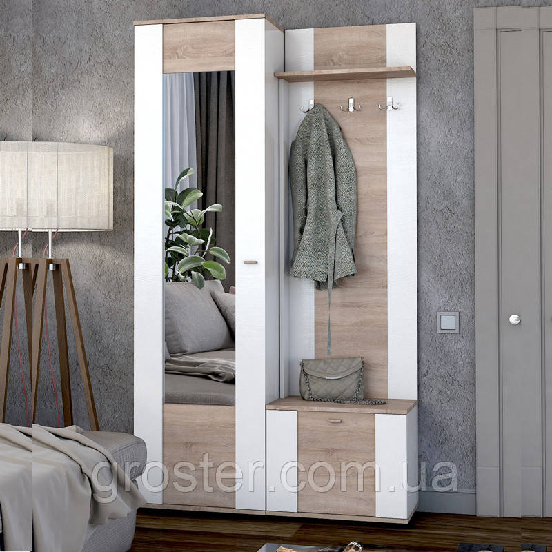 Передпокій Марс вішалка та шафа з дзеркалом, фото 1