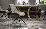 М'який стілець поворотний Aurora лате на чорних ніжках, фото 6