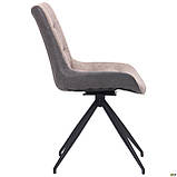 М'який стілець поворотний Aurora лате на чорних ніжках, фото 3