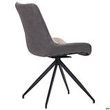 М'який стілець поворотний Aurora лате на чорних ніжках, фото 5