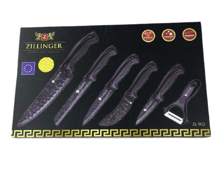 Універсальний набір ножів для кухні Zillinger ZL-902 кухонні ножі з мармуровим покриттям, фото 2