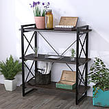 Стелаж Скіф 3-920 LD Орех Модена для будинку і офісу. Книжкова етарка для будинку у стилі лофт, фото 2