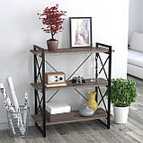 Стелаж Скіф 3-920 LD Орех Модена для будинку і офісу. Книжкова етарка для будинку у стилі лофт, фото 4